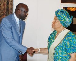 George Weah and Ellen Johnson-Sirleaf