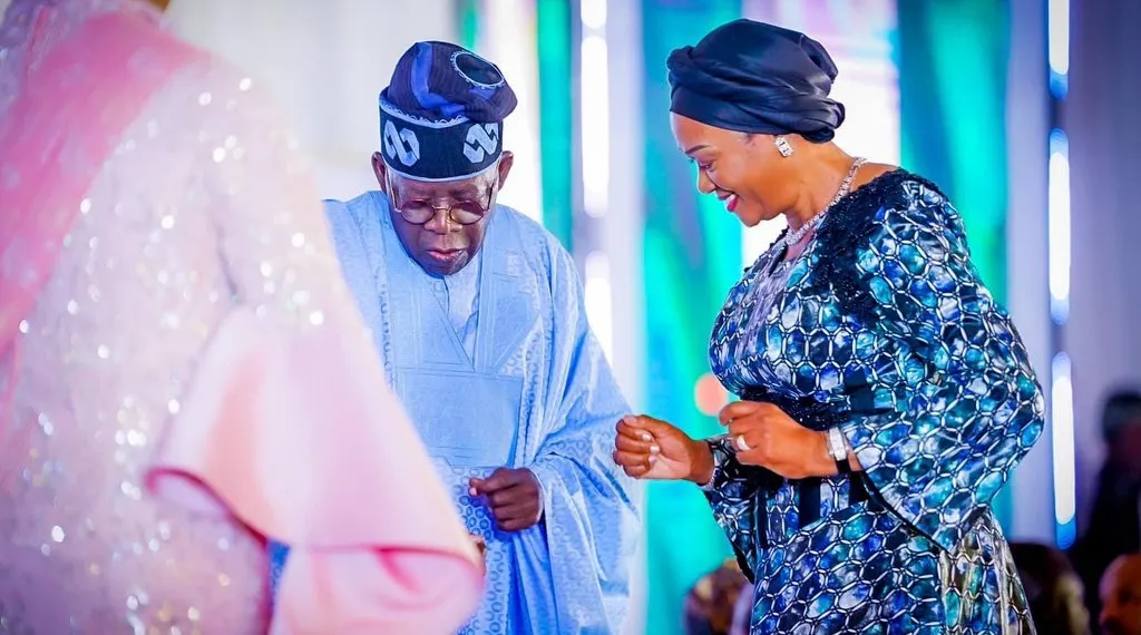 President Bola Tinubu and his wife Oluremi Tinubu dancing