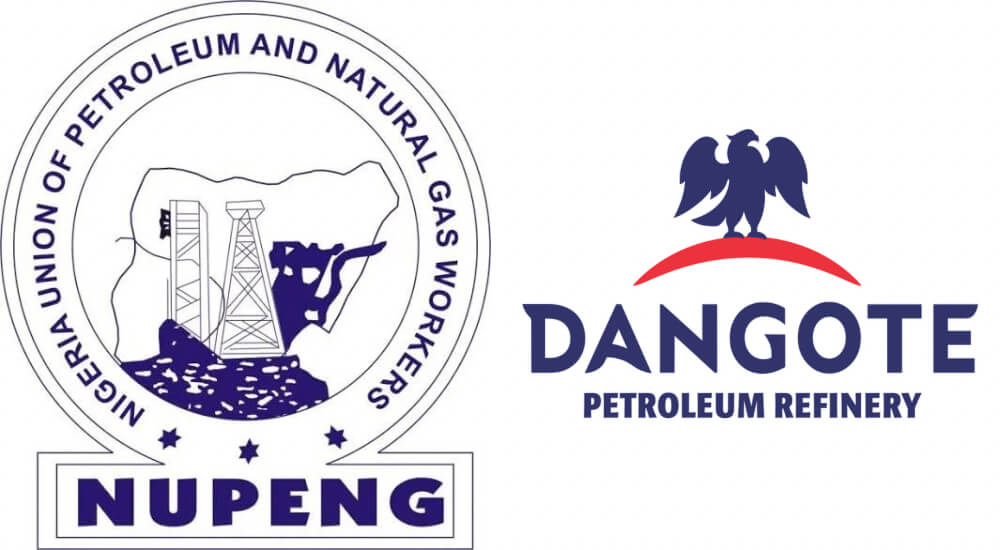 NUPENG and Dangote refinery logo