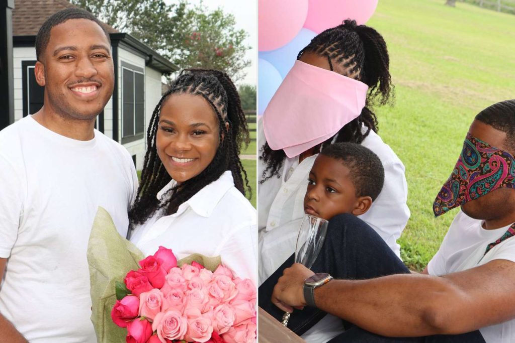 Texas couple at the baby shower of their first daughter in 1oo years