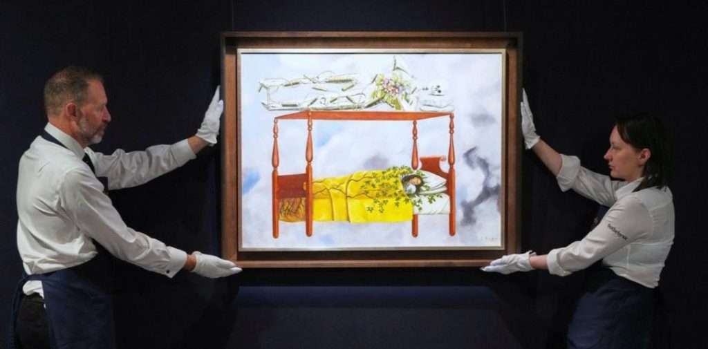 Frida Kahlo painting El sueño (The Bed) sells for $54.7 million at Sotheby’s, setting a new record for a female artist and highlighting her enduring influence in the art market.