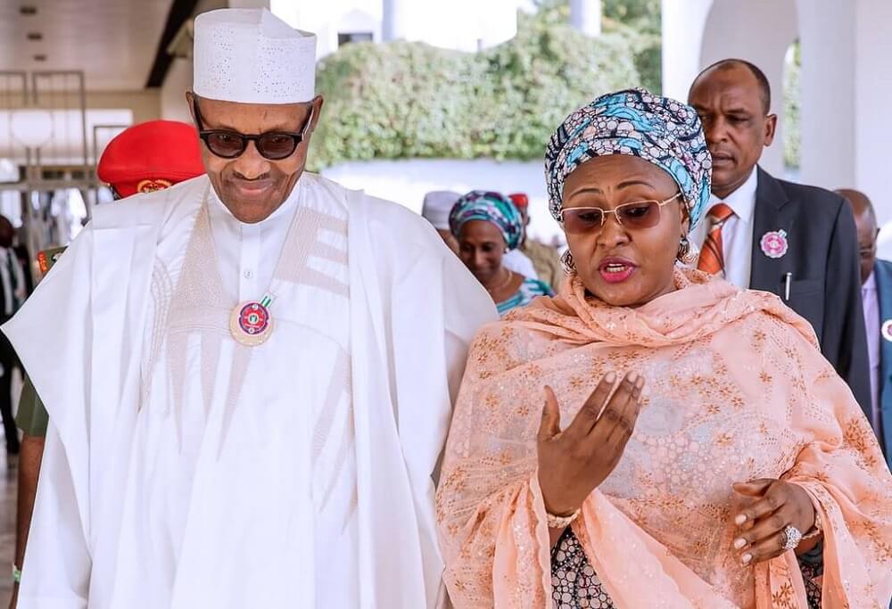 Late Muhammadu Buhari and his wife Aisha Buhari