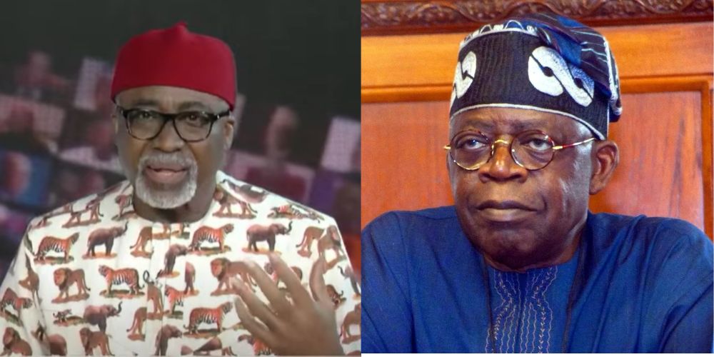 President Bola Tinubu and Abia South Senator Enyinnaya Abaribe on 2027 elections