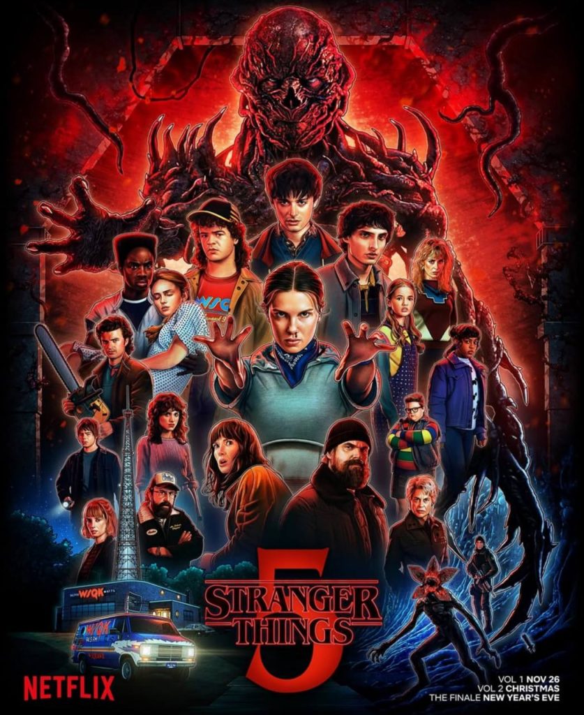 The Stranger Things series finale premieres on New Year’s Eve, Dec. 31. Watch the final episode on Netflix or in theaters as the hit show concludes after nearly a decade.