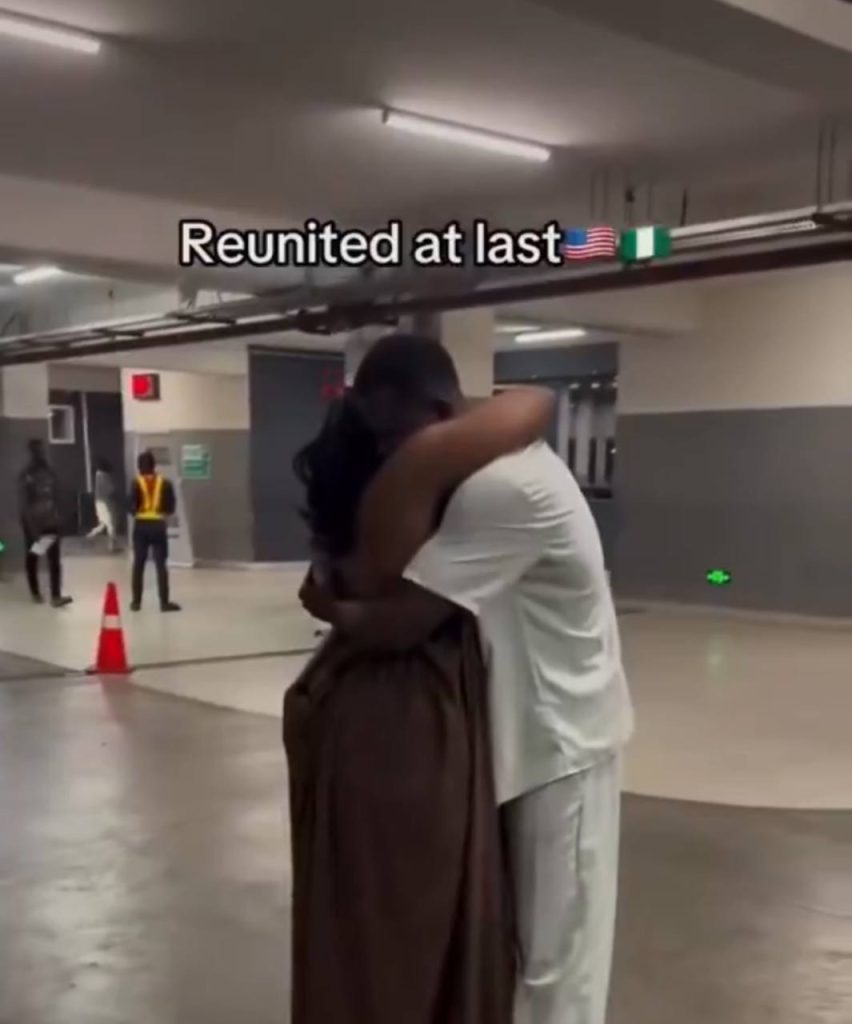 A viral video shows how a Nigerian man welcomes American lover at Lagos airport, sparking sweet reactions, funny comments, and mixed opinions from social media users.