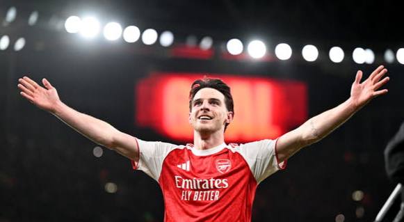 Arsenal beat Leverkusen 2-0 to reach the Champions League quarter-finals, thanks to goals from Eberechi Eze and Declan Rice, with Mikel Arteta praising their dominant display.