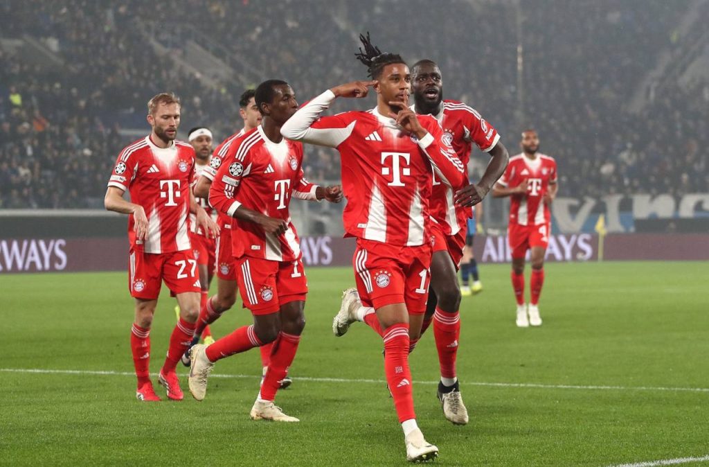 Bayern Munich beat Atalanta 10-2 on aggregate, reaching the Champions League quarter-finals with a 4-1 home win. Harry Kane hit 50 goals in the competition as Bayern set up a clash with Real Madrid.