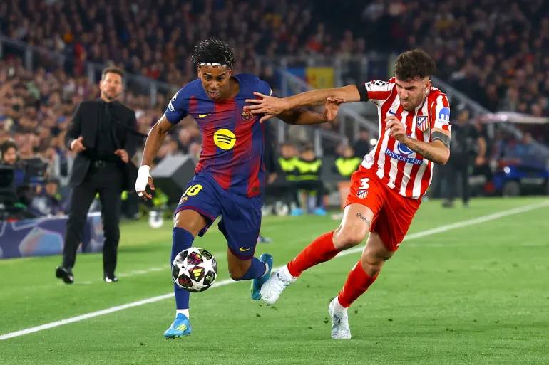 Barcelona beat Atletico Madrid 2-1 on the night but were eliminated 3-2 on aggregate in the Champions League quarter-finals, despite goals from Lamine Yamal and Ferran Torres.