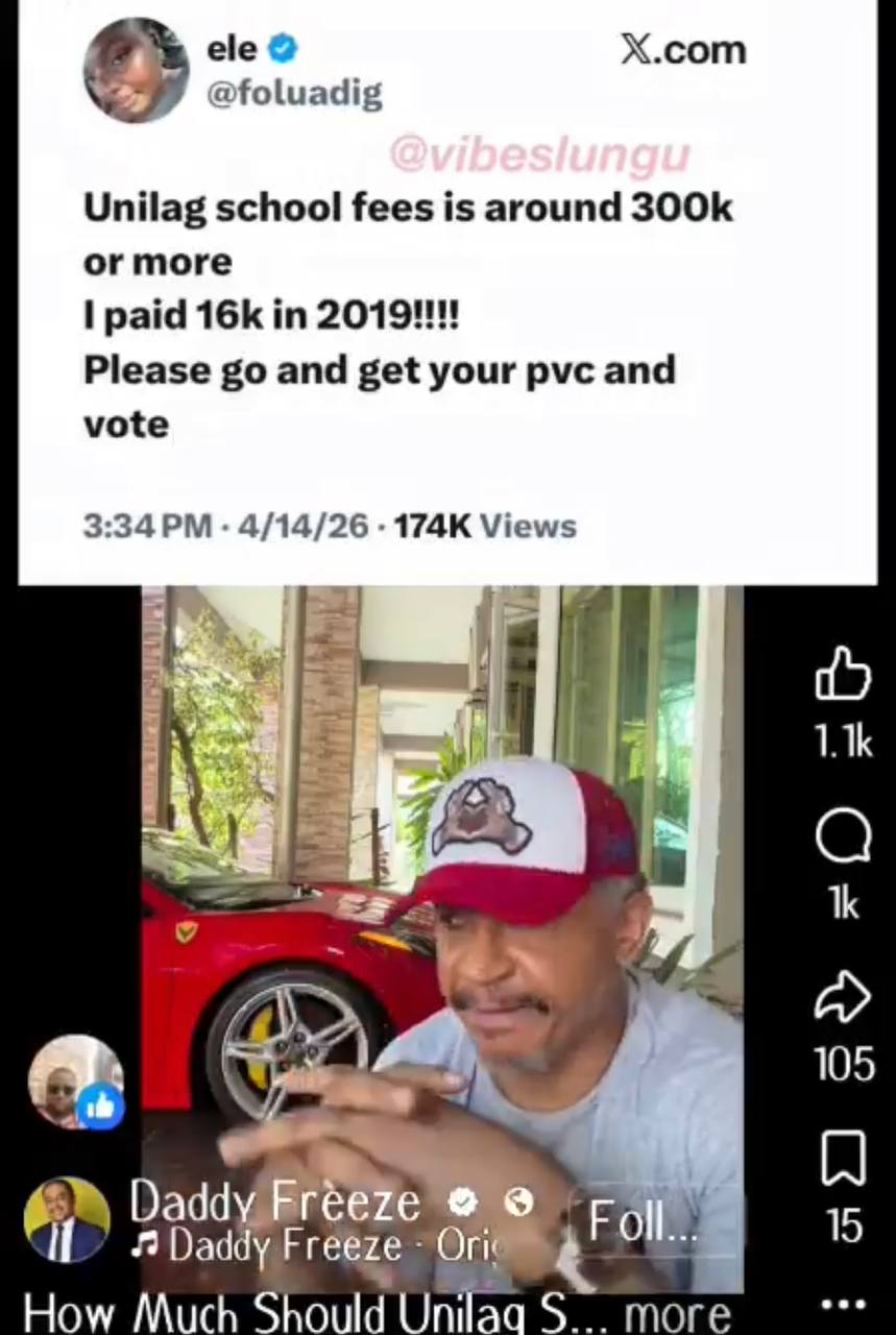 Daddy Freeze’s reaction to UNILAG’s school fees sparks mixed reactions online, as Nigerians debate rising costs, affordability, and economic realities.