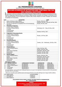 APC releases revised timetable