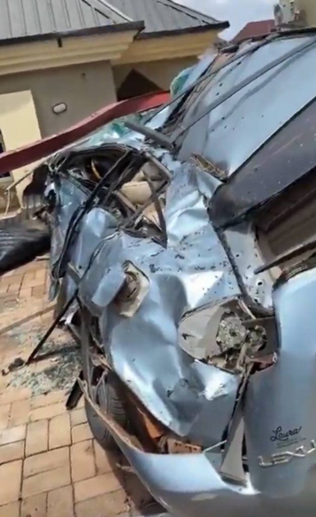 Water tank collapses on Lexus 350 in a Lagos compound, damaging the vehicle and another car after a metal stand gave way overnight. The incident has sparked reactions online and renewed concerns over unsafe structures and landlord responsibility under Lagos tenancy laws.