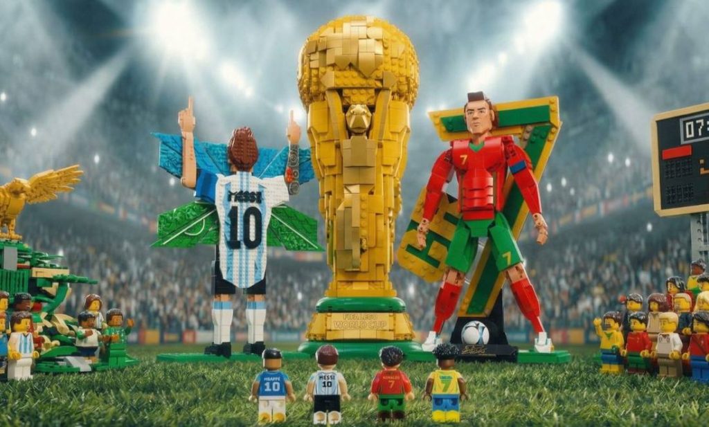 Lego to continue sports expansion with new football-themed sets featuring Messi, Ronaldo, Mbappé and Vinicius Jr. ahead of the 2026 World Cup.